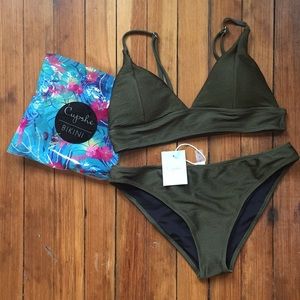 Cupshe Relaxation Exercises Bikini Set. NWT Sz M.